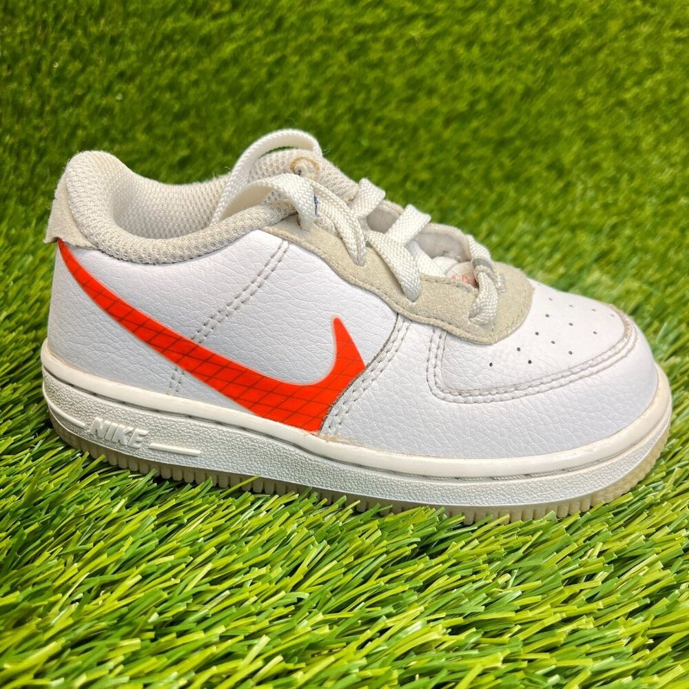 Nike Air Force 1 LV8 3 Boys Size 8C White Total Orange Athletic Shoes Sneakers